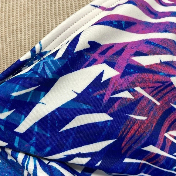 Swimsuits For All Tankini Top Womens 24 Purple Blue Floral Sweetheart Underwire - Picture 9 of 17